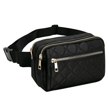 Imagem de Pochete de cintura - Long Keeper masculina e feminina resistente à água bolsa de cinto para viagem, caminhada, corrida, ajustável, bolsa transversal, Preto - 2, One Size, Clássico