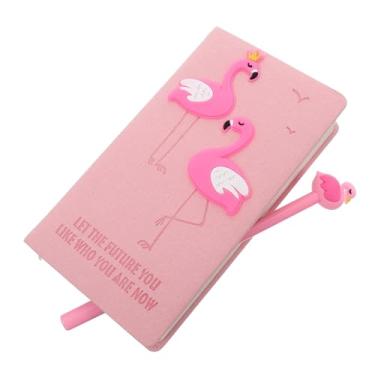 Imagem de SEWACC caderno flamingo diário e caneta bloco de notas diário do flamingo cadernos presentes o presente diário de viagem bloco de notas de desenho animado Revista aluna papel