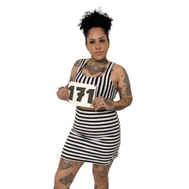 Imagem de Fantasia Adulto Feminina Presidiária 171 Listrada Cosplay Carnaval