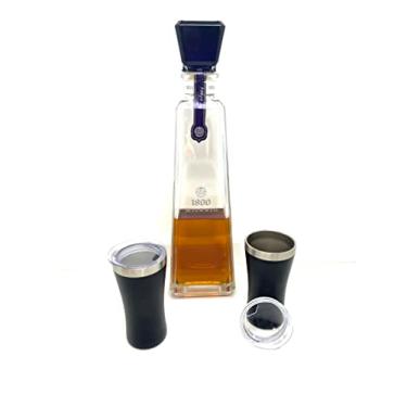 Imagem de The Sipper™: O copo Tequila original. Aço inoxidável isolado de 147 g mantém sua tequila na temperatura perfeita. Copo de shot, presente de tequila, presente para mulheres, presente para homens (conjunto de 2 pretos)