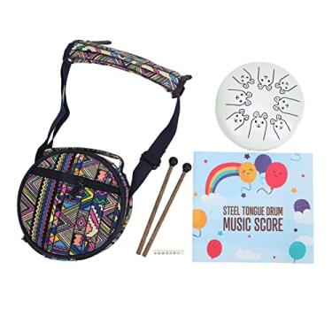 Imagem de Tambor de Língua de Liga de Aço 8 Notas 5,5 pol. Tanque de Chakra Etéreo Lotus Handpan Branco 12 Zodiac Rabbit