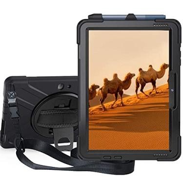 Imagem de Sfulatdc Capa para tablet com alça rotativa 360 e suporte, capa protetora resistente, compatível com Microsoft Surface Go 4/3/2/1, preta