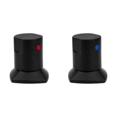 Imagem de Kit com 2 Acabamentos para Registro C44 Água Quente e Fria Bl6150 Ducon Metais Preto