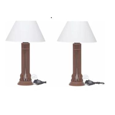 Imagem de Kit 2 Abajures Luminária Mesa Torre Quarto Sala mesa de cabeceira - ME