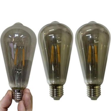 Imagem de Lampada Led Multi Filamento 30W Fume Luz Kit 3 Uni Iluminaçao Casa Qua