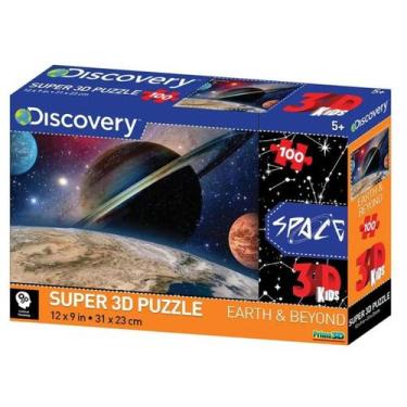 Imagem de Quebra Cabeça Super 3D Modelo Planetas com 100 Pçs Multikids - Multikd