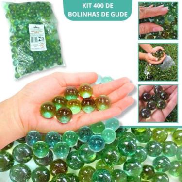 Imagem de Bolinha De Gude Kit 400 Unid Bolinhas De Vidro Lisa Burca - Amoria