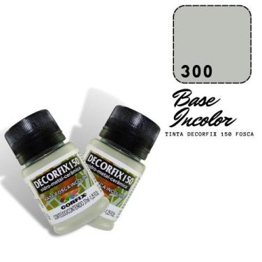 Imagem de 2 Tinta Decorfix 150 Fosco 37ml 300 Base Incolor Corfix