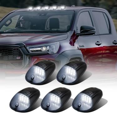 Imagem de LECART Luzes de Cabine Lente Fumaça Carro Folga Teto Luz Marcadora de Cabine para Caminhões Pickups Frente Traseira Top Lâmpada de Corrida Pacote com 5 Iluminação Branca