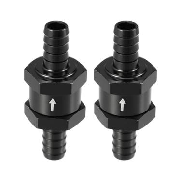 Imagem de Hihaha Válvula de retenção de combustível unidirecional/interno não retorno unidirecional válvula para carro combustível gasolina diesel/durável 1.0 cm 10mm OD / 2 peças preto