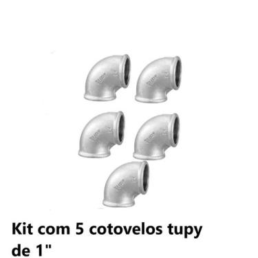 Imagem de Kit C/ 5 Cotovelos 90 1 - Bsp Galvanizado - Tupy