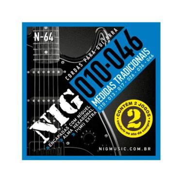 Imagem de Kit 02 Jogos Cordas Encordoamento Nig N64 Guitarra 010