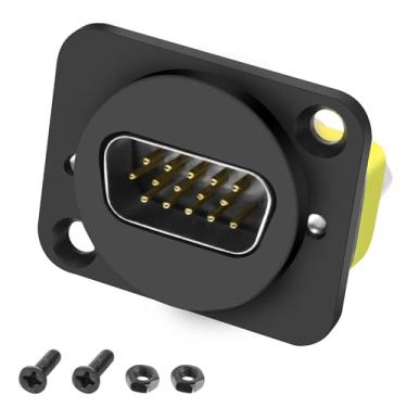 Imagem de MEIRIYFA Adaptador DB 15Pin VGA Mini Gender Changer, DB15 Solda Macho para D-Tipo Fêmea D-SUB HD15 VGA Conector Serial Couper para Cabos VGA (Masculino para Fêmea)