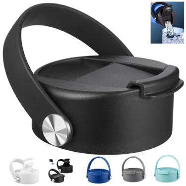 Imagem de Tampa flip para Hydro Flask boca larga, tampas com alça flexível para garrafa Hydroflask 12 16 20 32 40 1,8 g, tampa de parafuso de substituição, fácil de transportar, acessórios de garrafa à prova de