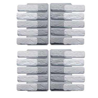 Imagem de Kit 4 Moldes p/ placas de gesso e cimento 3d tijolinho rustc - Silico 