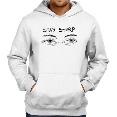 Imagem de Moletom Eyes Stay Sharp - Foca na Moda, Branco, G