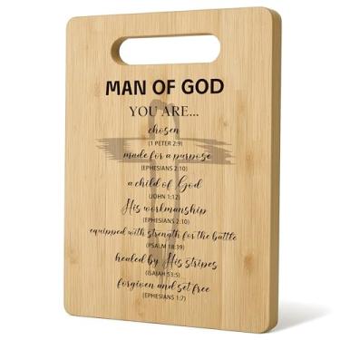 Imagem de WNAGT Tábua de cortar cristã, tábua de cortar versículo bíblico do Homem de Deus, presentes religiosos cristãos para mulheres, presentes de versículo da Bíblia, decoração de cozinha cristã, tábuas de