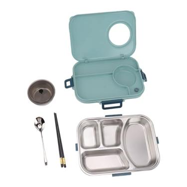 Imagem de Caixa térmica de aço inoxidável 304 grande capacidade para trabalhadores de escritório lancheira (azul)