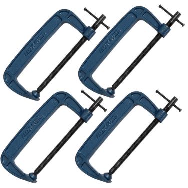 Imagem de Kit 4 Grampo Sargento Tipo C 200Mm 8 Pol. Para Marceneiro