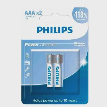 Imagem de Pilhas alcalinas aaa philips blister com 2 unidades LR03P2B/59
