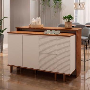 Imagem de Bancada de Cozinha Auris 2 Portas 3 Gavetas 100% Mdf Canela/Off White 