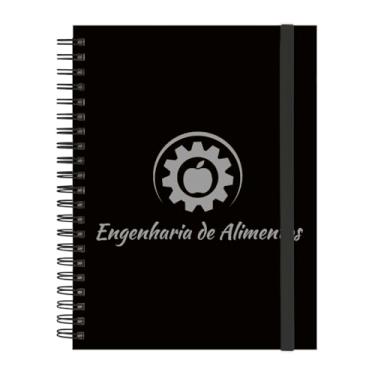 Imagem de Caderno Universitário Plus 12 Matérias Profissões Engenharia de Alimentos (Preto e Prata)