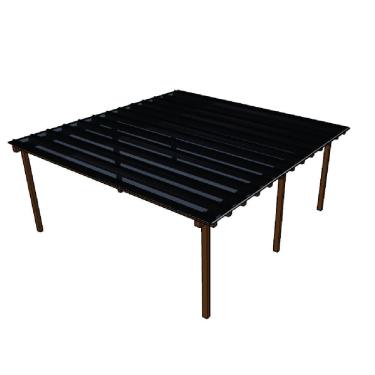 Imagem de Kit Policarbonato Fume 4mm 6,00m X 6,00m - Perfis Naturais