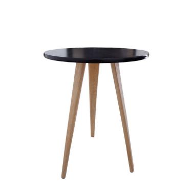 Imagem de Mesa Redonda Lateral Canto Apoio Sala Quarto Pé Palito 56 Cm preto