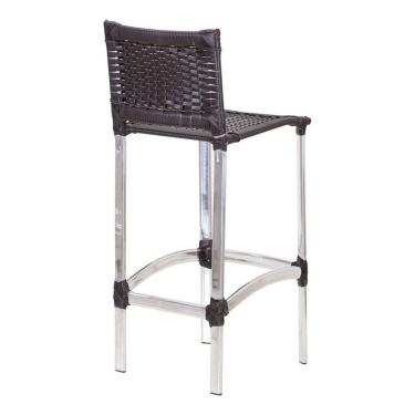 Imagem de Kit 4 Banquetas Alta Madri Alumínio Fibra Sintética Terracota Trama Original