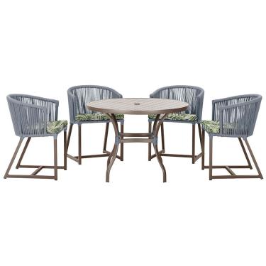 Imagem de Mesa Com 4 Cadeiras E Noronha Estofado 5 Trama Original Prata