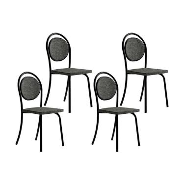 Imagem de Kit 4 Cadeiras Sala Jantar 1738 4 Uni Pretografite Preto Carraro