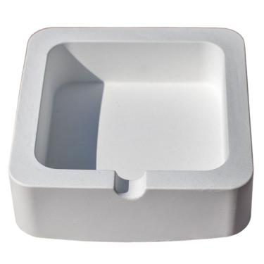 Imagem de Cinzeiro Quadrado 9cm Aleta Artesanal Em Cimento Branco