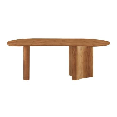 Imagem de Mesa Solaris 220cm Tampo Orgânico Laminado Moderna Mobília Cinamomo / Imbuia Nat