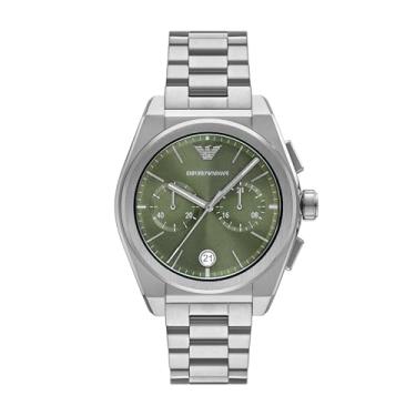 Imagem de Emporio Armani Relógio masculino cronógrafo de aço inoxidável (modelo: AR11640), Prata
