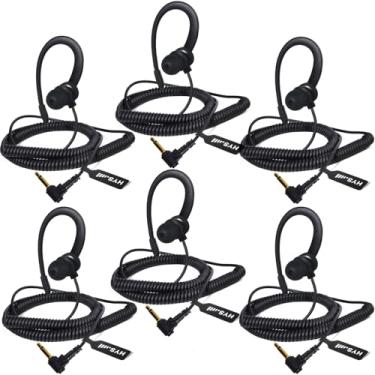Imagem de HYS Pacote de 6 peças de fone de ouvido em forma de G, compatível com microfone de alto-falante de ombro, segurança policial 3,5 mm, apenas fone de ouvido