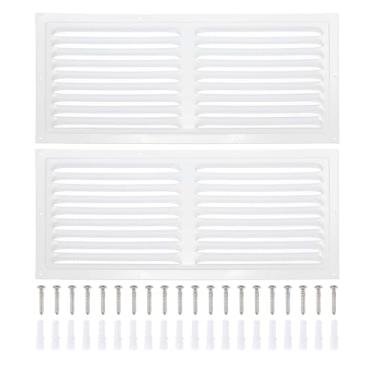 Imagem de PATIKIL Ventilação de ventilação de sótão de 20,3 x 40,6 cm, 2 peças de liga de alumínio retangular HVAC capas de ventilação de ar grade de retorno de metal com tela de malha e parafuso para parede