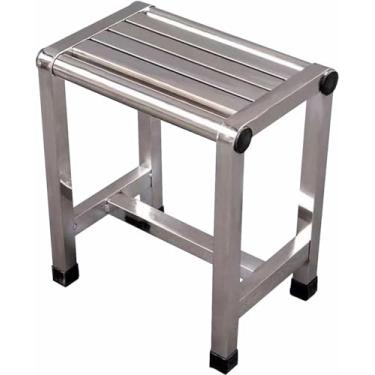 Imagem de Cadeira De Banho Antiderrapante - Auxiliar De Banho Em Aço Inoxidável Para Idosos Deficientes E Grávidas Assento De Chuveiro Confortável E Seguro, H31cm