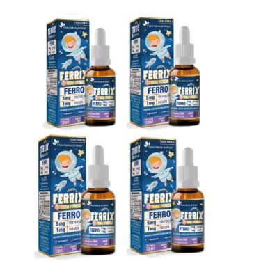 Imagem de Kit 4 FERRIX Ferro infantil 4x30ml Uva Flora Nativa - Flora Nativa do 