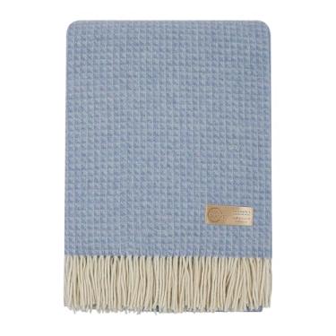 Imagem de Cozy Blankets | Cobertor de mistura de caxemira | 10% caxemira, 90% lã superfina | ultramacio, quente e respirável com franjas | Cama elegante ou camada de sofá 140 x 200 cm