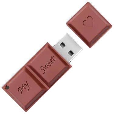 Imagem de Pen Drive USB de 64 GB em forma de chocolate, BorlterClamp Novidade USB Drive Pen Drive para armazenamento de dados externos