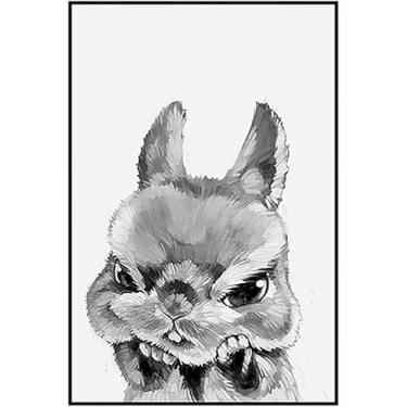 Imagem de Decoração Animal Minimalista Moderna Pintura Cachorro Gato Preto E Branco Divertido Criativo Sala De Estar Quarto Pendurado Pintura Pet Shop Mural Vs Murais De Animais, 6, 40 * 60blackborder