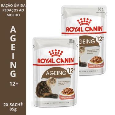 Imagem de Ração Royal Canin Kits com 1, 2, 3, 6 ou 12 Sachês Ageing 12 para Gato