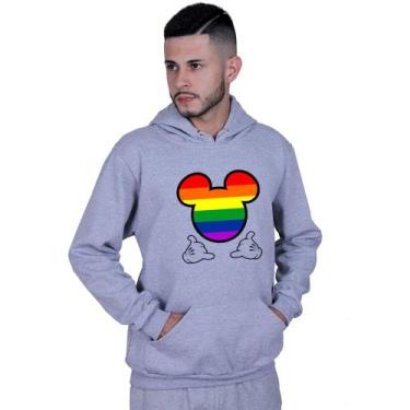 Imagem de Moletom Unissex Canguru Mickey Colorido LGBT - Lafre, Cinza, G