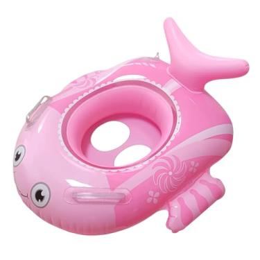 Imagem de Boia Inflável Infantil com Assento – Modelos Animais, Carros, Unicórnio, Tubarão e Muito Mais – Brinquedo de Piscina e Praia para Crianças (Peixe Rosa)