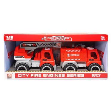 Imagem de Kit 2 Carrinhos de Bombeiro Escala 1:18 E98 - Dorémi - COML BELATORRE,