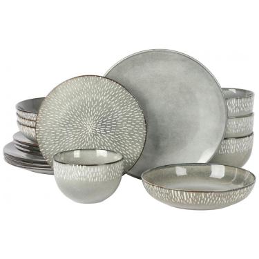 Imagem de Aparelho de Jantar com 16 Peças em Cerâmica Reativa, Serve 4 Pessoas, Gibson Elite Matisse, Verde