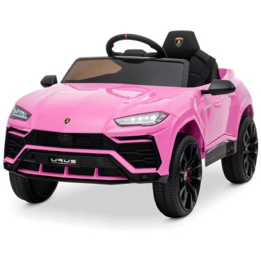 Imagem de Carro, Carrinho Elétrico Infantil a Bateria 12V 1 Assento com Luz LED e Suspensão de Mola, KIDZONE, Rosa