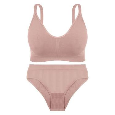 Imagem de Conjunto de Lingerie Lupo Plus Size, Nude, XG
