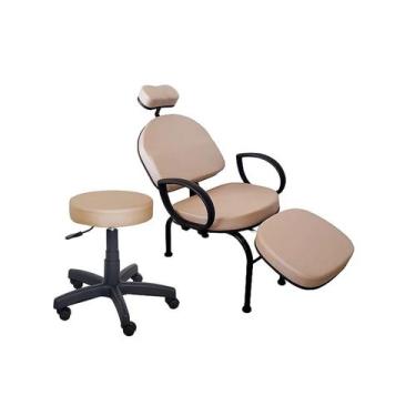 Imagem de Kit Conforty Maquiagem Cadeira e Mocho - For-ty, PÉROLA