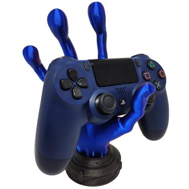 Imagem de Mão Alienígena Suporte Controle Vídeo Game PS4 PS5 Xbox Bicolor Lilás e Azul